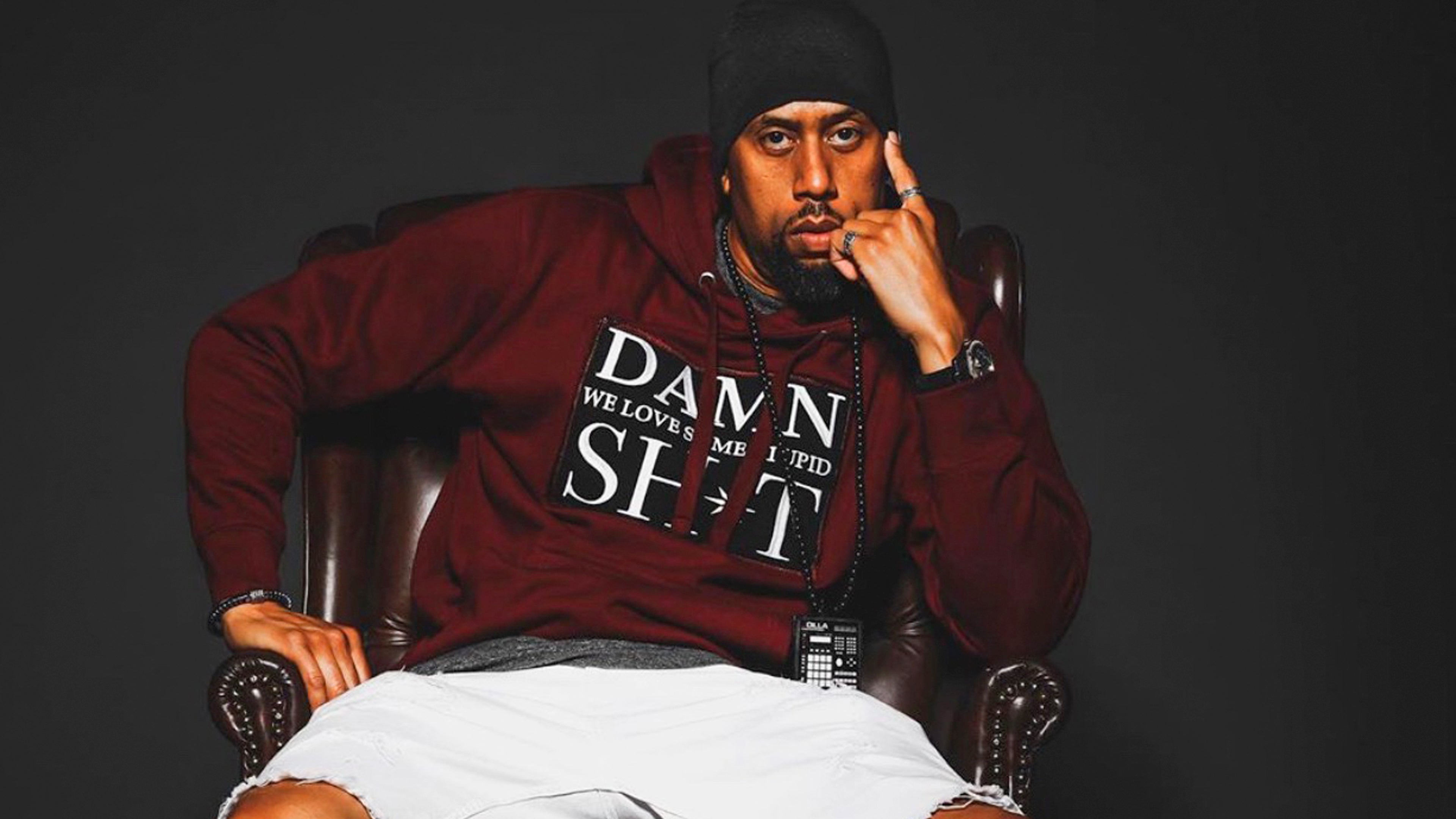 Affion Crockett wearing a custom BLMTD hoodie