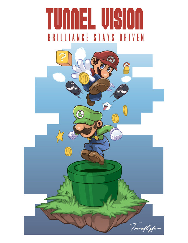 Super Mario Bros Tunnel Vision 8.5x11 Poster Print